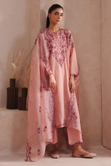 DEEP PEACH-3PC (SHIRT, TROUSER & DUPATTA)