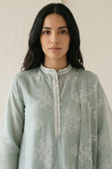 GREEN ESSENCE-3 PIECE PRINTED LAWN SUIT