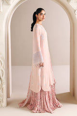 PINK BLOSSOM-4PC CHIFFON EMBROIDERED SUIT