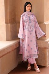 LILAC SKY-3PC SATIN PRINTED SUIT