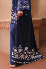 INDIGO LOOM-3PC SATIN PRINTED SUIT