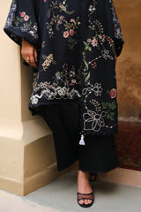 VELVET ONYX-3PC SATIN PRINTED SUIT