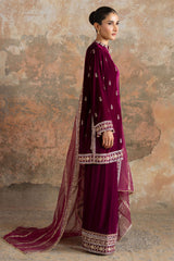 PLUM ATELIER-3PC  VELVET EMBROIDERED SUIT