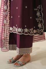 BERRY MIST-3PC EMBROIDERED LAWN SUIT