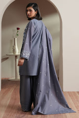 SLATE PATELS -3PC EMBROIDERED LAWN SUIT