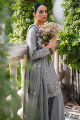 GLIMMERING GRANITE-3PC CHIFFON EMBROIDERED PRET