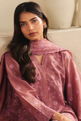 BLUSH EMBRACE-3PC (SHIRT,TROUSER & DUPATTA)