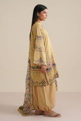 VINTAGE BLOOM-3PC KHADDAR PRINTED SUIT