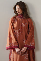 SCARLET EMBER-3PC EMBROIDERED SUIT