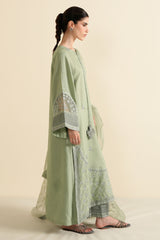 SILVER SAGE-3PC (SHIRT, TROUSER & DUPATTA)
