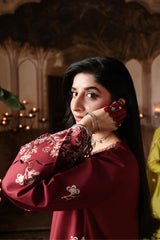 CRIMSON DRAPE-3PC EMBROIDERED LAWN SUIT