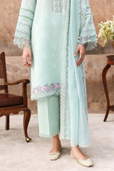 MISTY MINT-3PC EMBROIDERED LAWN SUIT
