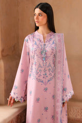 LILAC SKY-3PC SATIN PRINTED SUIT