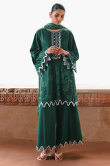 GARNET GRACE-3PC SATIN PRINTED SUIT