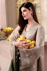 SAGE TINT-3PC EMBROIDERED LAWN SUIT