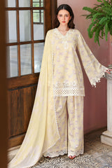 ORCHID FLARE-3PC EMBROIDERED LAWN SUIT