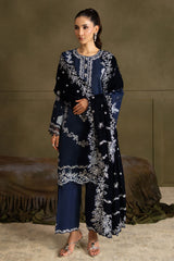 SPARKLING FLEUR-3PC  FANCY YARN EMBROIDERED SUIT