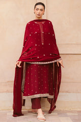 RUBY RADIANCE-3PC (SHIRT, TROUSER & DUPATTA)