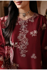 CRIMSON DRAPE-3PC EMBROIDERED LAWN SUIT