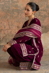 PLUM ATELIER-3PC  VELVET EMBROIDERED SUIT