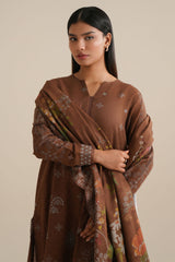 ANTIQUE CHARM-3PC KHADDAR PRINTED SUIT