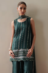 LUXE VERDANT - 4PC  CHIFFON EMBROIDERED SUIT