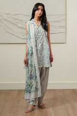 GRAY HORIZON-3 PIECE PRINTED LAWN SUIT