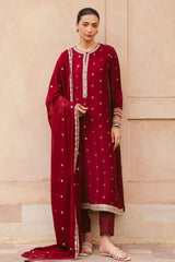 RUBY RADIANCE-3PC (SHIRT, TROUSER & DUPATTA)
