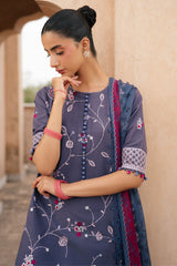 INDIGO DUSK -3PC (SHIRT, TROUSER & DUPATTA)