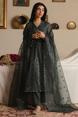 MIDNIGHT MOSS-3PC (SHIRT, TROUSER & DUPATTA)