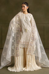 IVORY NOIR-4PC  FANCY YARN EMBROIDERED SUIT