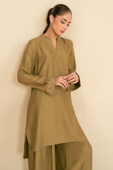 DUSKY OLIVE-2PC (SHIRT & TROUSER)
