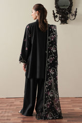 EBONY MIST-3PC EMBROIDERED SUIT