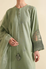 SILVER SAGE-3PC (SHIRT, TROUSER & DUPATTA)