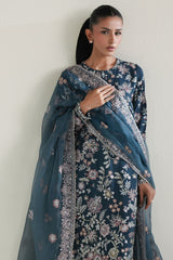 ROYAL MIDNIGHT -3PC SILK EMBROIDERED SUIT