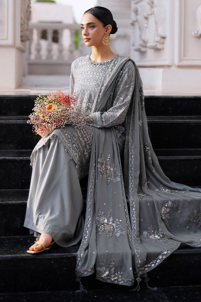 GLIMMERING GRANITE-3PC CHIFFON EMBROIDERED PRET