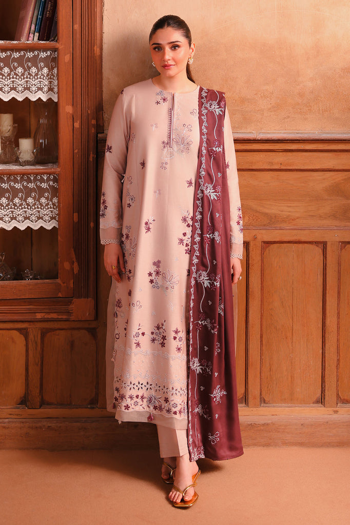 SAND WHISPER -3PC SATIN EMBROIDERED SUIT