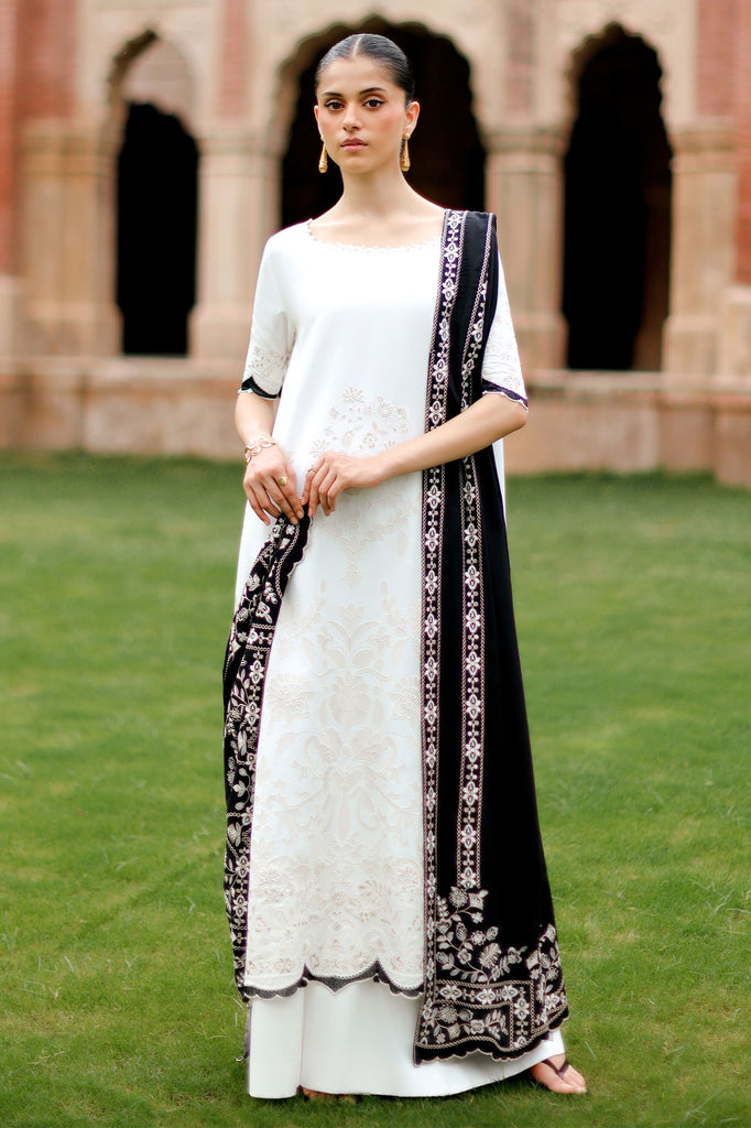 CLOUD CREAM-3PC SATIN EMBROIDERED SUIT