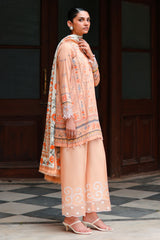 CARMINE GLOW-3PC SATIN PRINTED SUIT