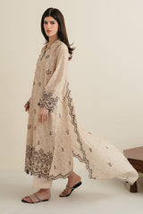 IVORY NOIR-3PC EMBROIDERED LAWN SUIT