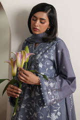 SLATE PATELS -3PC EMBROIDERED LAWN SUIT