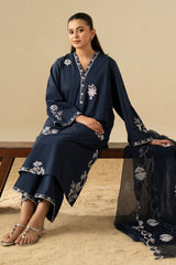 AZURE GRACE-3PC (SHIRT, TROUSER & DUPATTA)