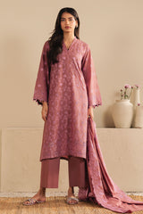 BLUSH EMBRACE-3PC (SHIRT,TROUSER & DUPATTA)