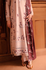 SAND WHISPER -3PC SATIN EMBROIDERED SUIT