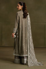 GRAY HUES-3PC VELVET EMBROIDERED SUIT