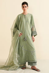 SILVER SAGE-3PC (SHIRT, TROUSER & DUPATTA)