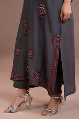 GARNET SMOKE-2PC (SHIRT & TROUSER)