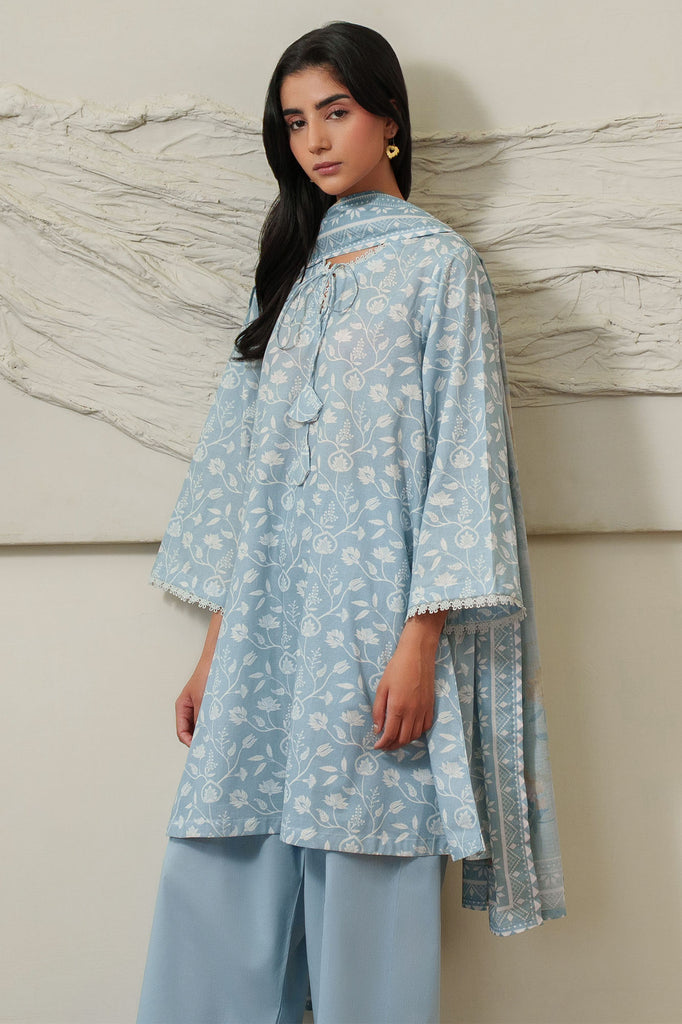 SERENE BLUE-3 PIECE PRINTED LAWN SUIT