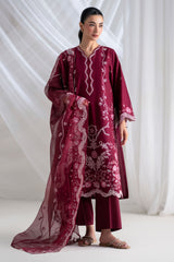 CRIMSON-3PC (SHIRT, TROUSER & DUPATTA)