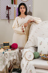 BEIGE BLOSSOM-2PC (SHIRT & TROUSER)